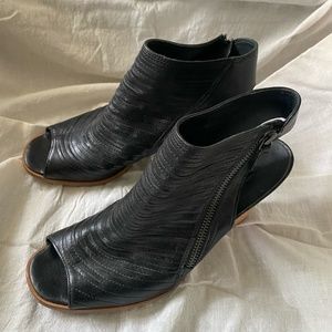 Paul Green Black Peep Toe Booties Size 9.5